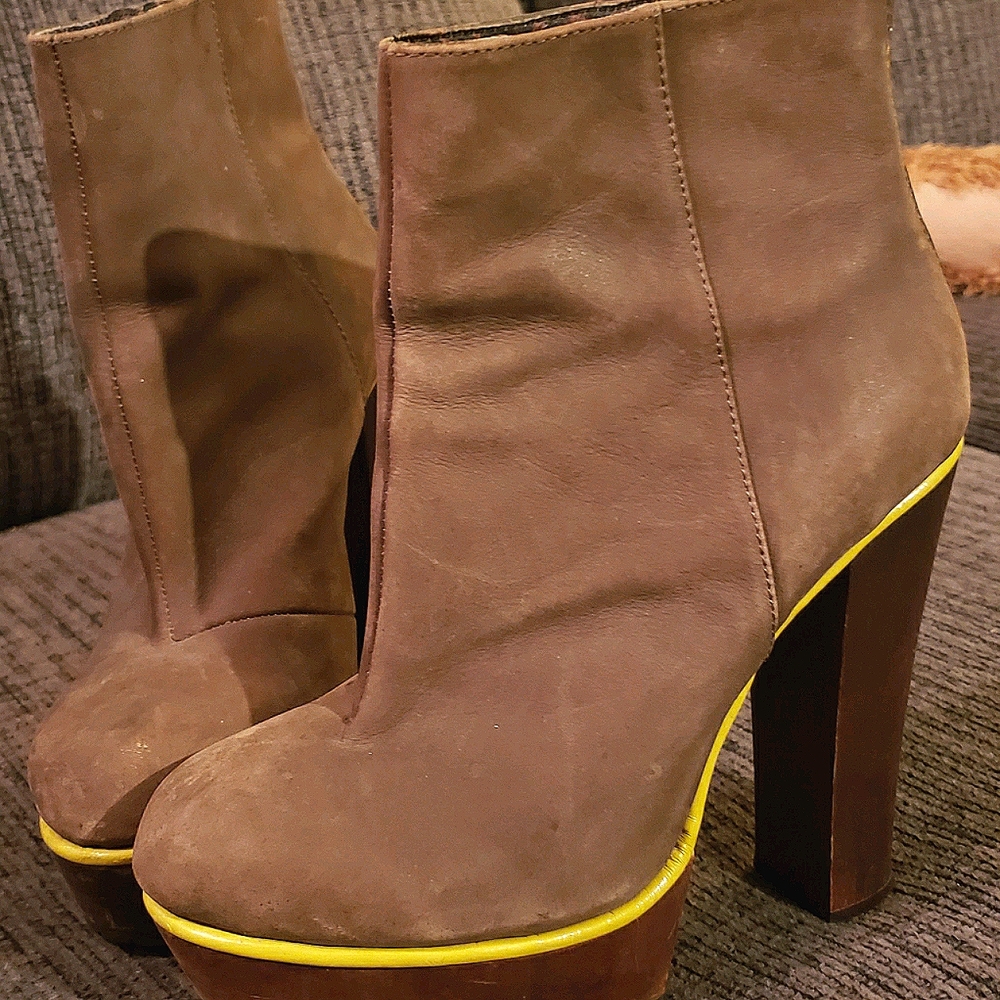 Grey Betsey Johnson platform booties
